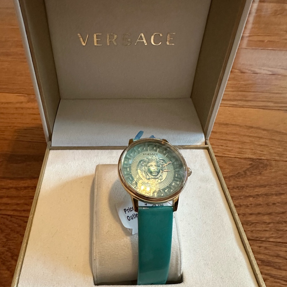 Versace Medusa Alchemy Turquoise Leather Strap (NEW) - Picture 9 of 16